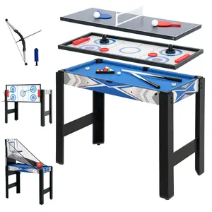 Buy 5 in 1 Multi Games Table Combo Sports Game Table for Kids, Mini Pool Table, Table Tennis Table, Hockey Table, Basketball Arcade Game, Bow and Arrow, Blue