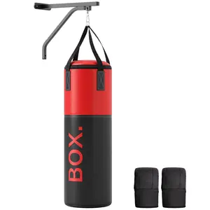 Buy Unfilled Punching Bag Set with Boxing Bag Bracket, Boxing Gloves, Hand Wraps and 360&deg; Swivel Hook