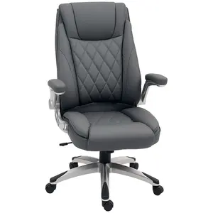 Buy Faux Leather Executive Swivel Office Chair - Dark Grey