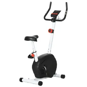Buy Quiet Exercise Bike with 8-Level Magnetic Resistance and Heart Rate Sensor, for Home Gym, White and black
