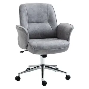 Buy Swivel Computer Office Chair Mid Back Desk Chair for Home Study Bedroom, Light Grey