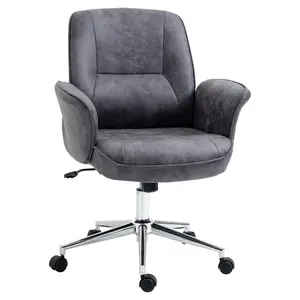 Buy Swivel Computer Office Chair Mid Back Desk Chair for Home Study Bedroom,  Charcoal Grey
