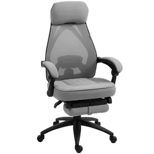 Buy Office Chair with Footrest, High Back Swivel Desk Chair with Adjustable Height and Headrest for Home Office, Dark Grey