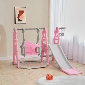 Buy Kid's 4-in-1 Slide and Swing Playset, Pink