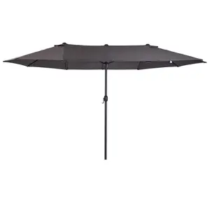 Buy Outsunny 4.6m Garden Parasol Double-Sided Sun Umbrella Patio Market Shelter Canopy Shade Outdoor Grey