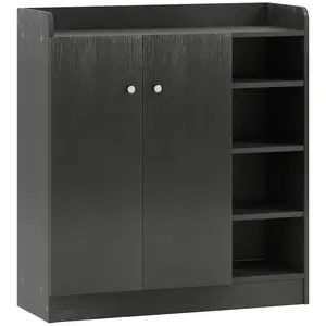 Buy Shoe Storage Cabinet with Adjustable Shelves - Black