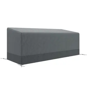 Buy Outsunny Rectangular Patio Garden Furniture Cover Waterproof for 3 Seater Sofa Bistro Set, UV Resistant Protection 600D Oxford Fabric Rattan Lounge Clean Cover, 190 x 72 x 76cm, Grey
