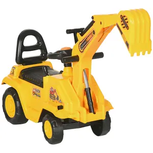 Buy 2 in 1 Kids Ride On Tractor Pull Cart with Bucket, Under Seat Storage, Horn, High Backrest, for 1.5-4 Years Old, Yellow