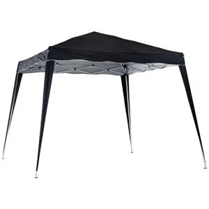 Buy Outsunny 3 M x 3 M Base/ 2.5 M x 2.5 M Top Pop Up Gazebo with Carry Bag, Height Adjustable Slant Leg Party Tent Instant Event Shelter for Garden, Patio, Black