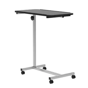 Buy Height Adjustable Over Bed Table with Wheels, C Shaped Laptop Desk, Portable Hospital Bed Table for Living Room, Bedroom, Black
