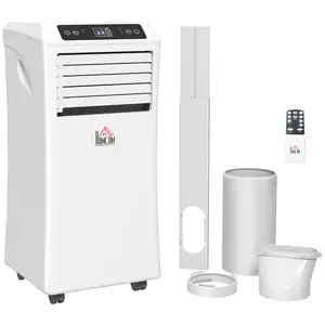 Buy HOMCOM 10000 BTU Air Conditioning Unit, 3-in-1 Portable Air Conditioner, Dehumidifier, Cooling Fan with Remote Control, Digital Display, 2 Speeds, 24H Timer, Window Venting Kit, 30m²