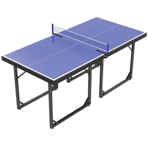 Buy 6ft Table Tennis Table, Ping Pong Table with Net, Foldable and Portable Ping Pong Set for Indoor Outdoor Use, Easy Assemble, Midsize, Blue