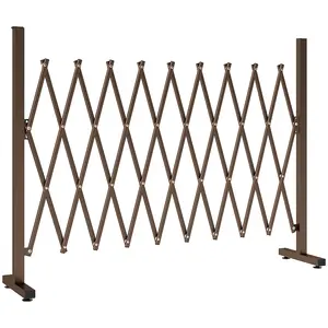 Buy Outsunny Expanding Trellis Fence, Freestanding Movable Fence, Foldable Garden Screen Panel, 250 x 103.5 cm, Dark Brown