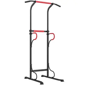 Buy Steel Multi-Use Exercise Power Tower Pull Up Station Adjustable Height W/ Grips