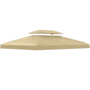 Buy Outsunny Gazebo Roof Replacement, for 3 x 4m Frames - Cream