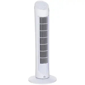 Buy HOMCOM Tower Fan for Bedroom Cooling, 30 Inch Electric 70&deg; Oscillating Fan with 3 Speed Settings, Standing Floor Fan for Home Office Indoor, White