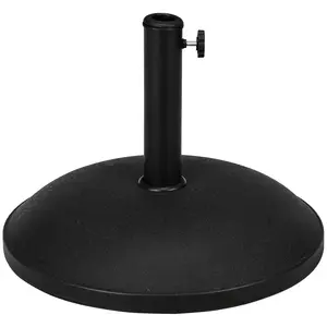Buy Outsunny 25 kg Parasol Base, Heavy Duty Concrete Patio Umbrella Stand with Adjustable Knob, 49 cm Round Garden Parasol Holder for 35 to 48 mm Poles, Black