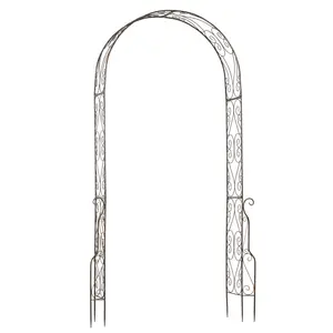 Buy Outsunny Metal Garden Arch Trellis, Decorative Arbour Archway for Walkway Path Ceremony Wedding Party, 120 x 30 x 226cm