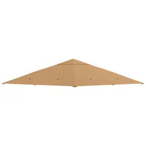 Buy Outsunny 3 x 3 m Gazebo Canopy Replacement Cover, Garden Gazebo Roof Replacement with Drain Holes, TOP COVER ONLY, Beige