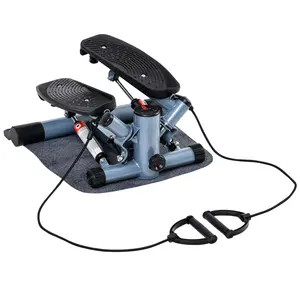 Buy HOMCOM Mini Stepper Step Machine with Resistance Bands and Cushion Mat for Leg Arm Full Body Training Fitness Stair Stepper