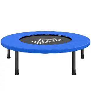 Buy HOMCOM 32" Mini Fitness Trampoline Home Gym Yoga Exercise Rebounder Indoor Outdoor Jumper with Safety Pad, Support Up to 100 KG, Blue and Black