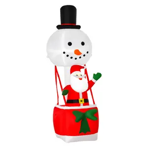 Buy 8ft Christmas Inflatable Decoration with Santa Claus on Snowman Hot Air Balloon, Blow Up Xmas Decor for Outdoor ​Indoor