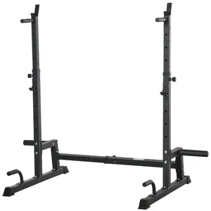 Buy HOMCOM Multifunction Barbell Squat Rack Stand Heavy-Duty Strength Training Dumbbell Rack Adjustable Height Weight Lifting Bench Press Dip Station for Home Gym, Black