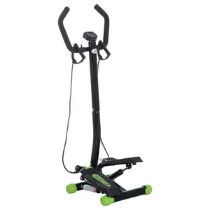 Buy HOMCOM Twister Stepper, Step Machine w/ Resistance Bands, LCD Display and Handlebar, Steppers for Exercise Workout Home Gym Office