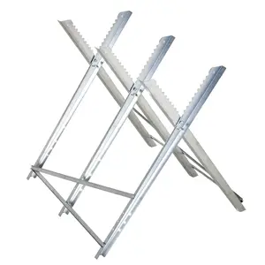 Buy Portable Sawhorse Heavy Duty Steel Adjustable Work Support, Foldable Sawhorse Stand 100 kg Weight Capacity, Silver Tone