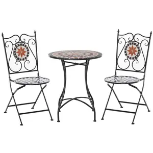 Buy Three-Piece Mosaic Bistro Table Set - Multicoloured