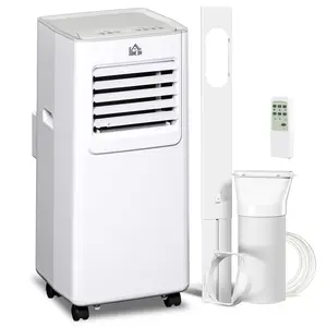 Buy HOMCOM 7000 BTU Air Conditioning Unit, 3-in-1 Portable Air Conditioner, Dehumidifier, Cooling Fan with 2 Speeds, 24H Timer, Remote Control, LED Display, Window Venting Kit, 15m&sup2;
