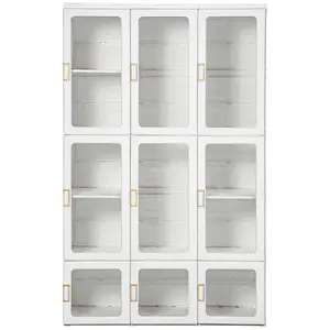 Buy Portable Clothes Wardrobe for Bedroom, Foldable Clothes Organiser with Cube Storage, Hanging Rods, Magnet Doors, White
