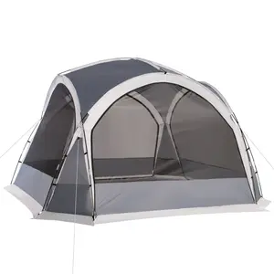 Buy Dome Tent for 6-8 Person, Camping Tent with 4 Zipped Mesh Doors, Removable Oxford Cloth, Lamp Hook, Portable Carry Bag, White and Grey