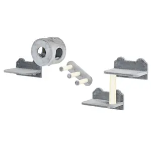 Buy 4PCs Wall-Mounted Cat Tree, with Steps, Perch, Cat House - Grey