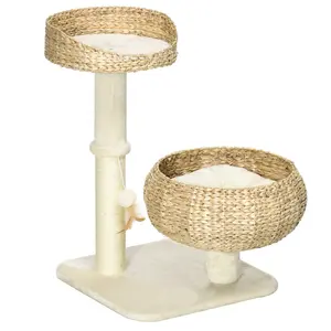 Buy 72cm Cat Tree Kitten Tower, with Sisal Scratching Post, Two Beds, Toy Ball