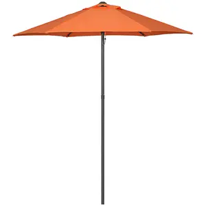 Buy Outsunny 2m Garden Parasol Umbrella, Outdoor Sun Shade with 6 Sturdy Ribs for Balcony, Bench, Garden, Orange