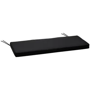 Buy 2-Seater Garden Bench Cushion with Ties, Swing Chair Cushion, Replacement Cushion for Outdoor Furniture, 110 x 46 cm, Black
