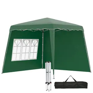 Buy Outsunny 2.4 x 2.4m Two Wall Pop Up Gazebo - Green