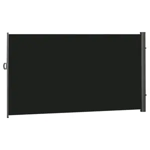 Buy Retractable Sun Side Awning Screen Fence Patio Garden Wall Balcony Screening Panel Outdoor Blind Privacy Divider (3x2M, Black)