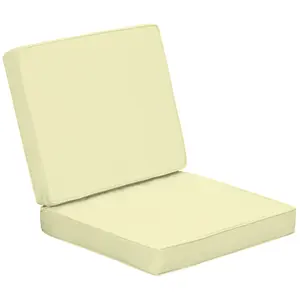 Buy 2-Piece Garden Seat and Back Cushion Set, Replacement Cushions for Outdoor Furniture with Seat Cushion and Back Cushion, Cream White