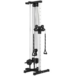 Buy SPORTNOW Wall Mount Cable Machine, 15 Positions Adjustable Cable Crossover Machine Dual Pulley System for Home Gym