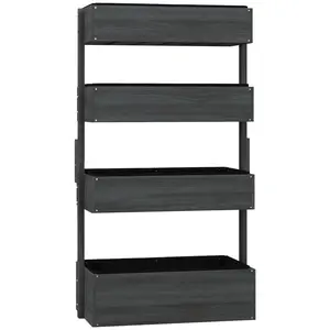 Buy Four-Tier Basket Wooden Plant Stand - Grey