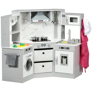 Buy Toy Kitchen with Running Water, Lights, Sounds, Apron and Chef Hat, Water Dispenser, for Ages 3-6 Years, Grey