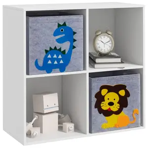 Buy ZONEKIZ Kids Toy Box with Two Non-Woven Fabric Drawers, 61.8 x 29.9 x 61.8cm - White