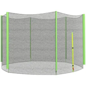 Buy 8ft Trampoline Net Replacement with 6 Plastic Pole Covers, Weather-Resistant Trampoline Netting Replacement with Zipped Entrance, Poles Not Included, Green