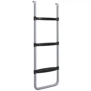 Buy Galvanised Steel Trampoline Ladder, 2 Steps/3 Steps Outdoor Trampoline Accessories for 6ft, 8ft, 10ft, 12ft, 13ft, 14ft, 16ft Trampoline, 97L x 32Wcm, Silver Tone