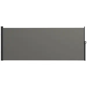 Buy Retractable Side Awning, Outdoor Privacy Screen for Garden, Hot Tub, Balcony, Terrace, Pool, 400 x 160cm, Dark Grey