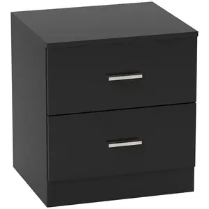 Buy Modern Bedside Table, Beside Cabinet with 2 Drawers, for Bedroom, Living Room, Black