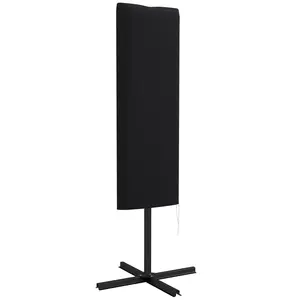 Buy Outsunny Garden Parasol Cover, Outdoor Patio Umbrella Protector Weatherproof Garden Patio with Rod, Zipper for 2-4.6m Parasol, &Phi;60 x 160cm, Black