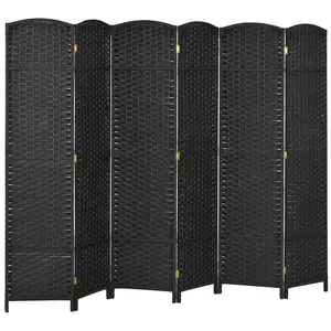 Buy 6 Panel Folding Room Divider, Freestanding Privacy Screen for Living Room, Bedroom and Office, 240 x 170cm, Black